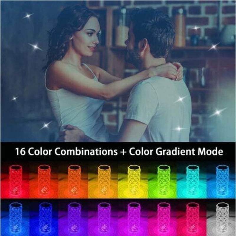 LED Lamp Crystal RGB Table Light Touch Atmosphere Diamond Rose Thanksgiving Gift