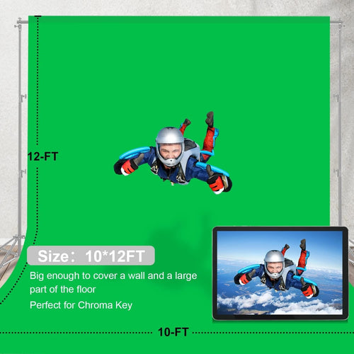 12 X 10 FT Large Green Screen Backdrop for Photography Green Screen Background