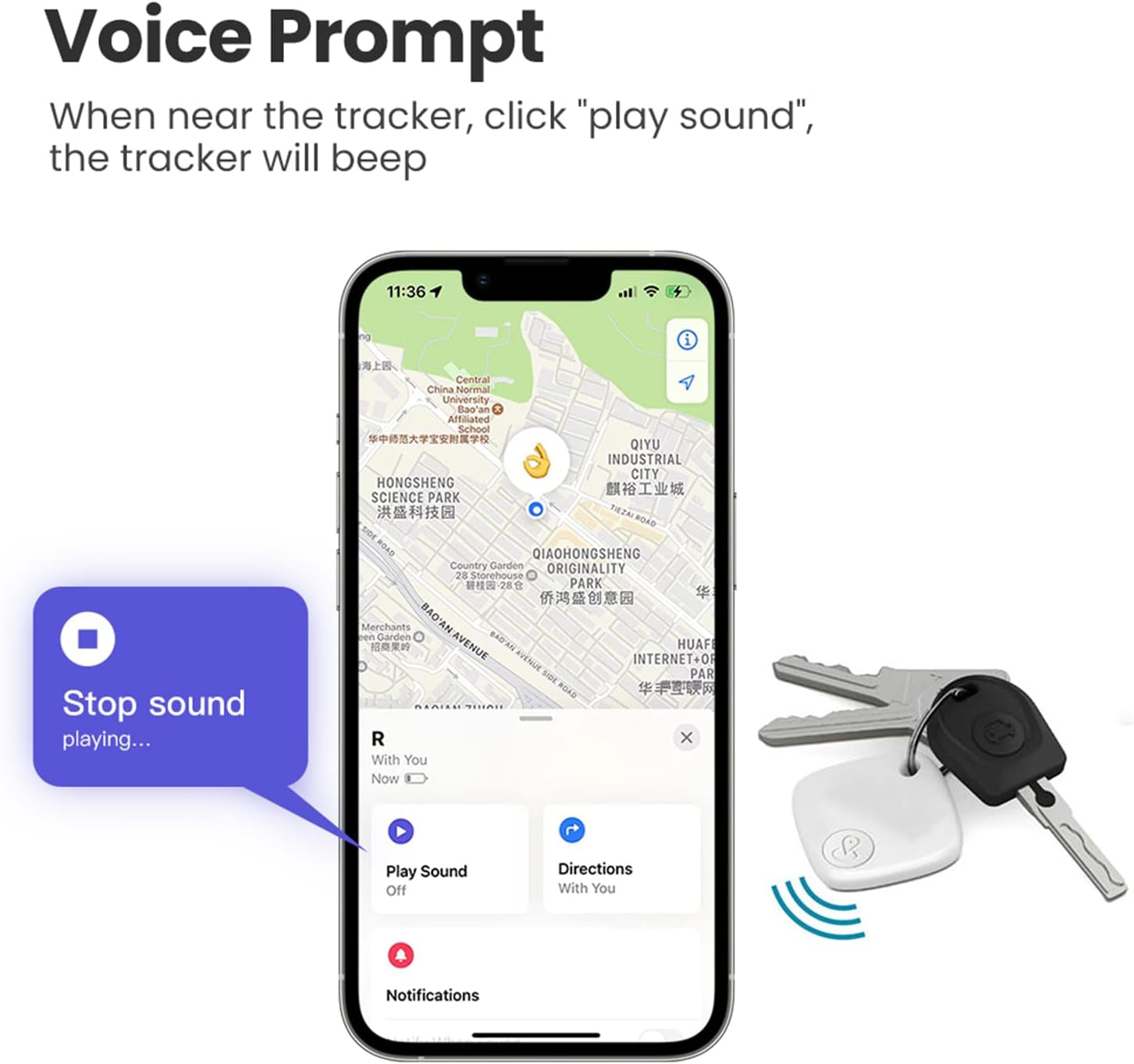 Bluetooth Tracker and Item Locator: Key Finder, Smart Tag Item Finder Works with Apple Find My(Only Ios Compatible),1 Year Replaceable Battery, Smart Tracker for Keys Bags Wallets Pet (White-3Pack)