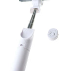 Extendable selfie stick tripod with Bluetooth remote shutter and 360° rotation for phone photography
