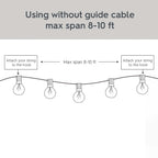 20-Count G40 Clear Glass Globe outdoor patio string lights with brown wire and warm white bulbs