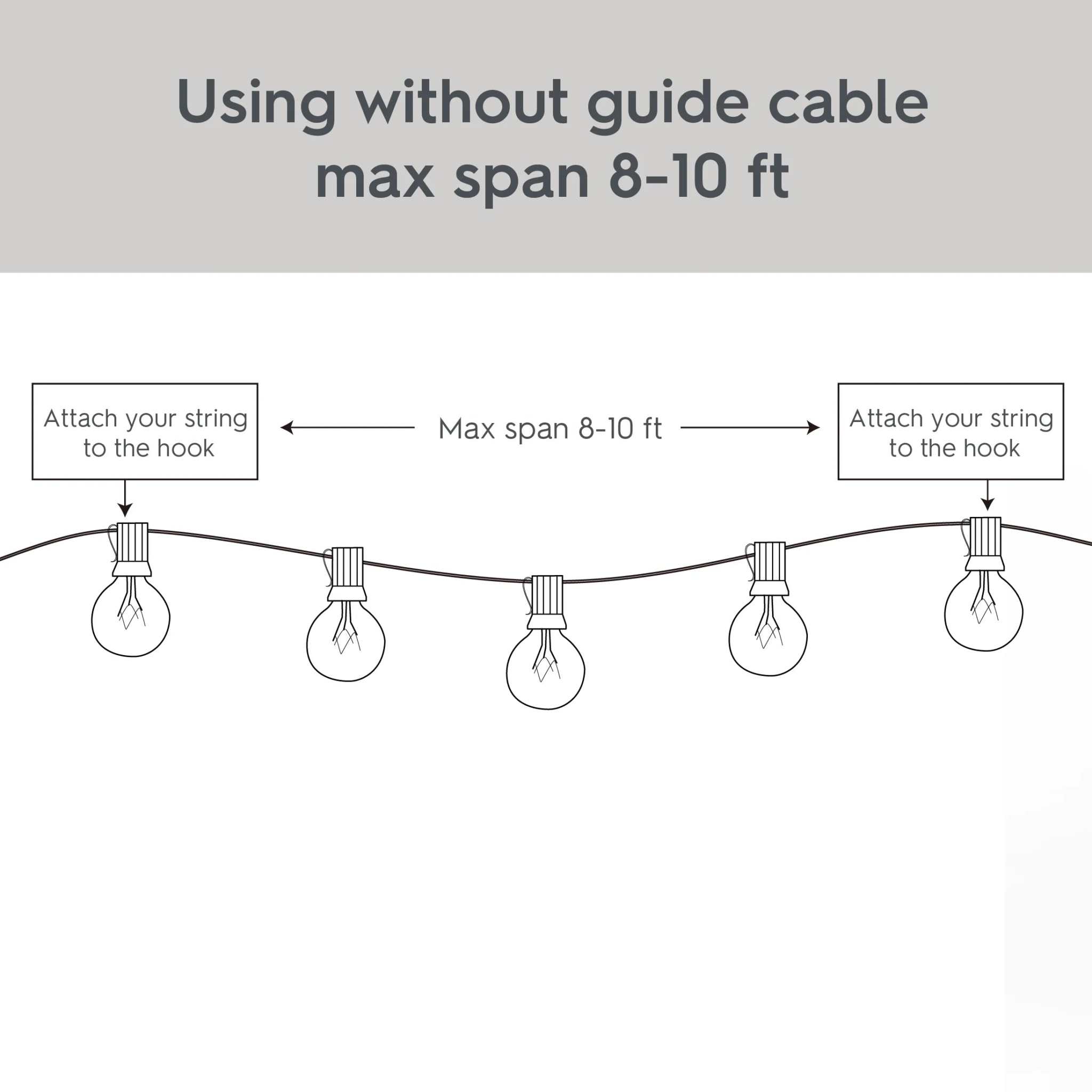 20-Count G40 Clear Glass Globe outdoor patio string lights with brown wire and warm white bulbs