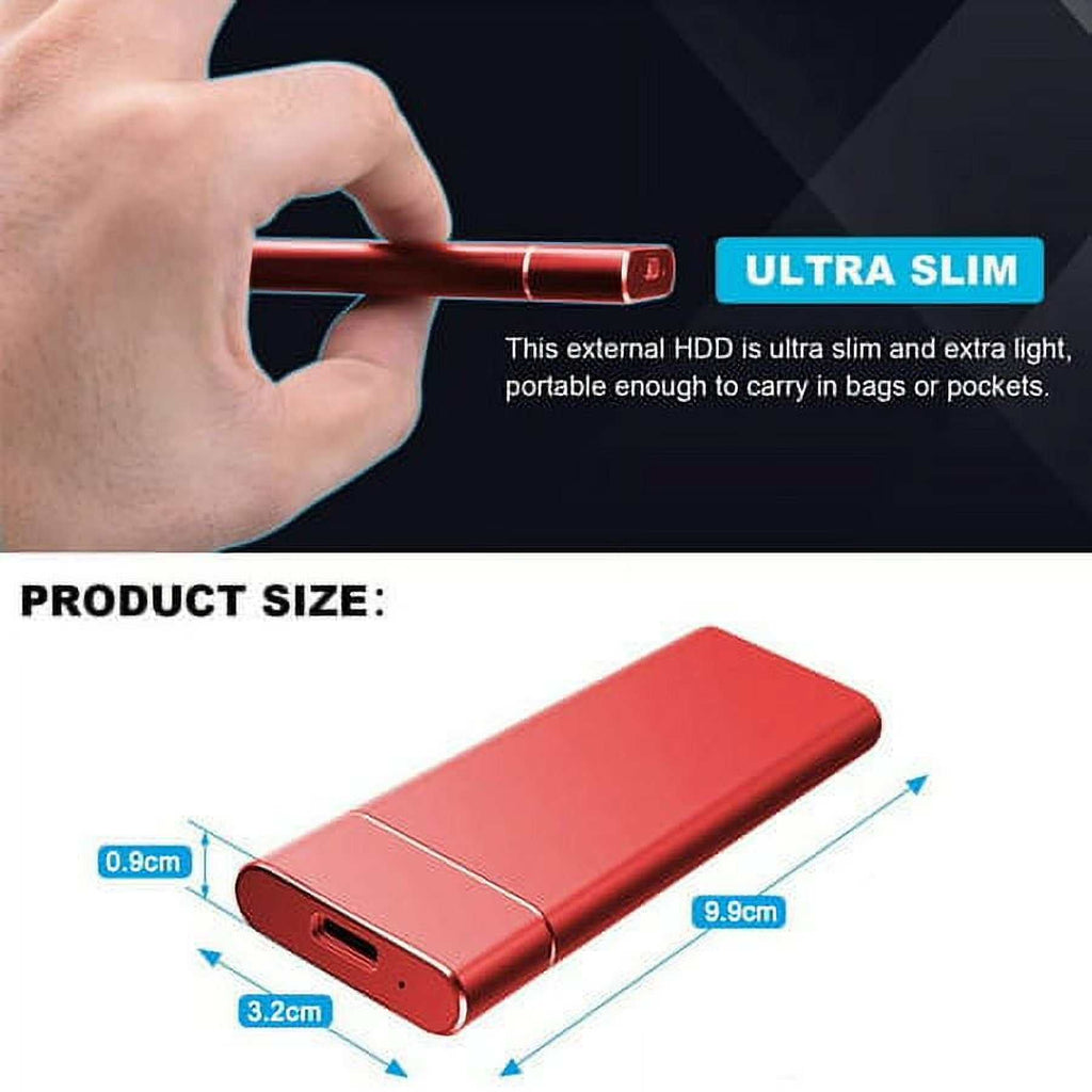 Portable SSD external hard drive with large capacity and wide device compatibility for fast data transfer and storage