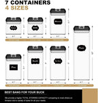 Airtight Food Storage Containers with Lids, 7 PCS BPA Free Kitchen Plastic Storage Containers for Dry Food,Flour and Sugar, for Pantry Organization and Storage