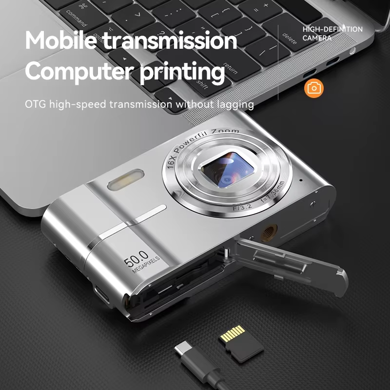 4K Digital Camera 50MP 16X Student Camera Outdoor Anti-Shake Digital Video Camera Flash Video Recorder Small Video Camera