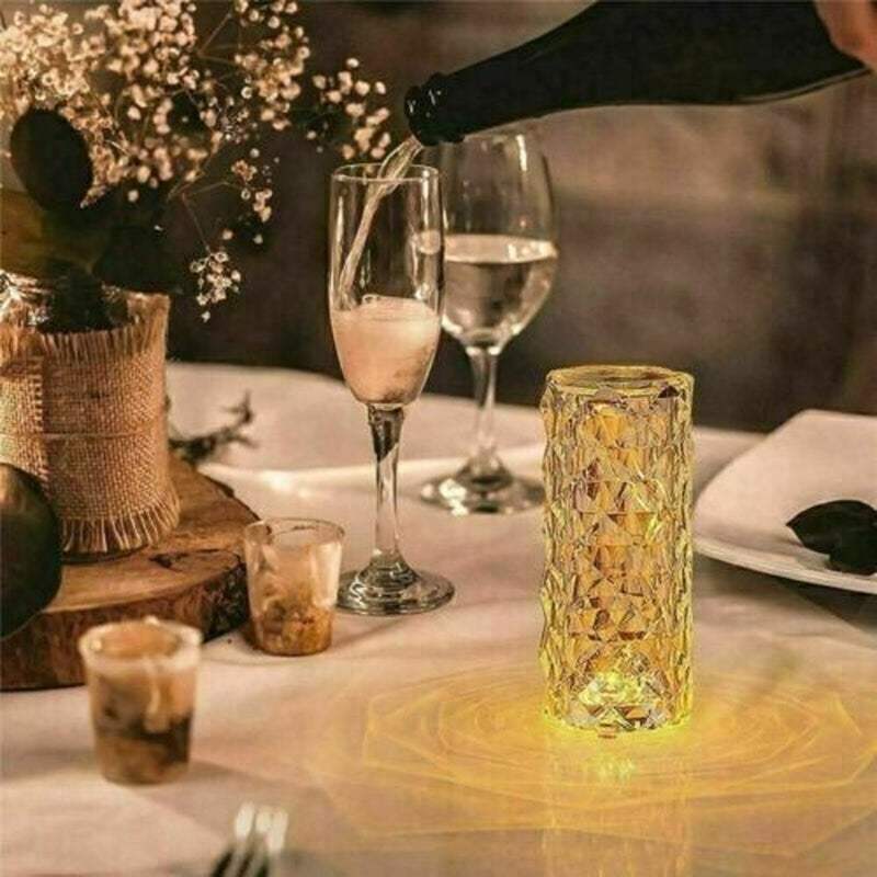 LED Lamp Crystal RGB Table Light Touch Atmosphere Diamond Rose Thanksgiving Gift