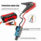 99800Mah car jump starter with LED flashlight, compass, safety hammer, and 4 USB ports portable power bank for emergency auto battery boost