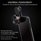 2 in 1 professional phone camera lens kit clip-on for iPhone and Samsung smartphone with wide angle and macro lenses
