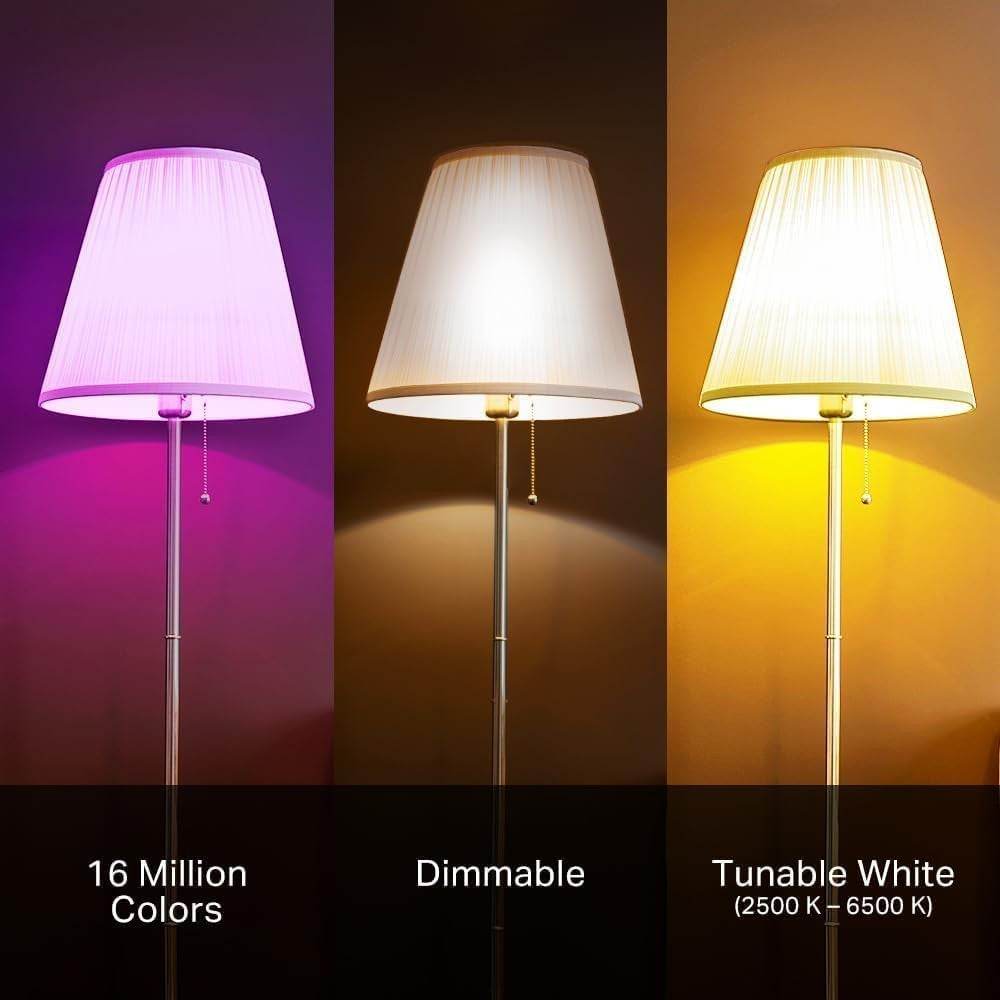 Kasa Smart Wifi Bulbs A19 9W – 16 Million Colors + Warm/Cool White, Alexa/Google