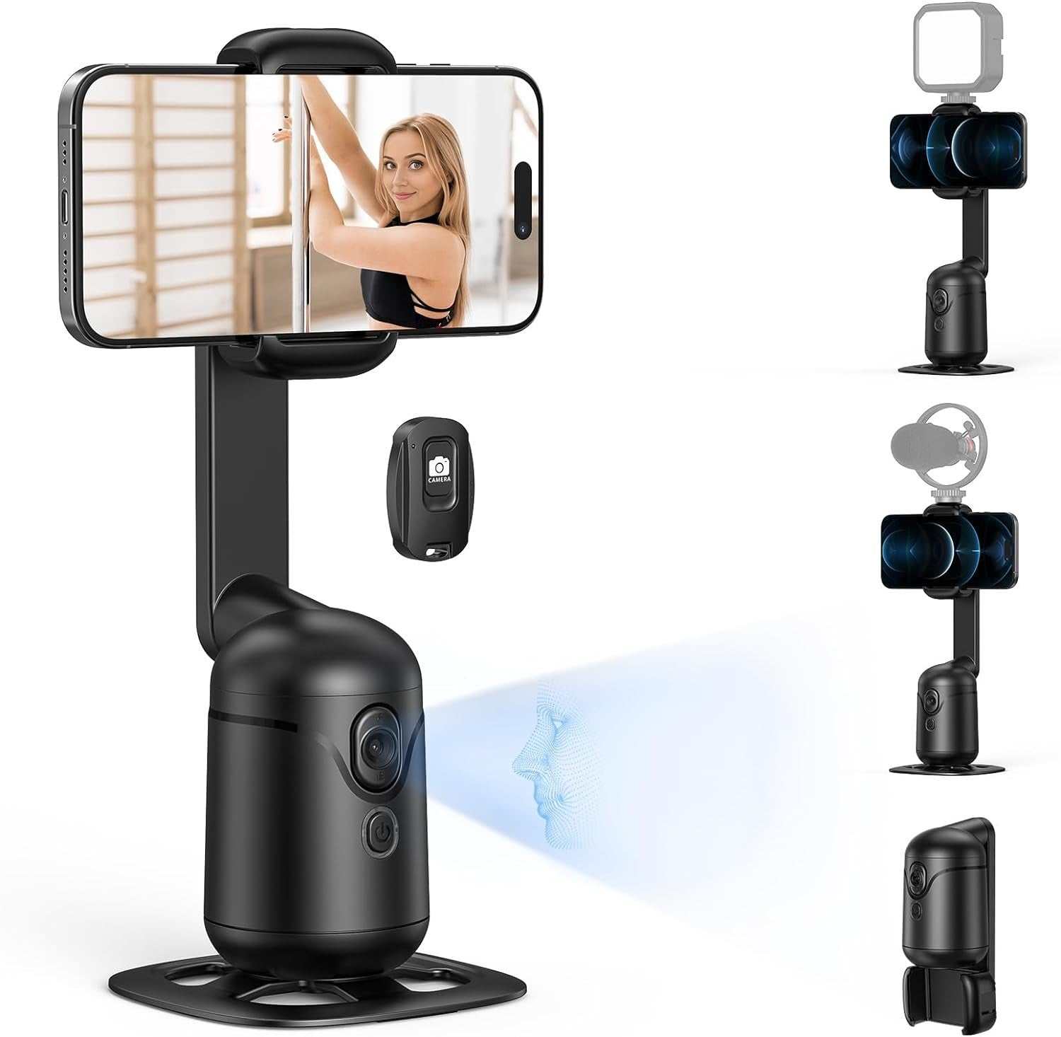 Auto Tracking Tripod 360° Rotation Phone Gimbal Stand W/Ai Face Follow Stabilize