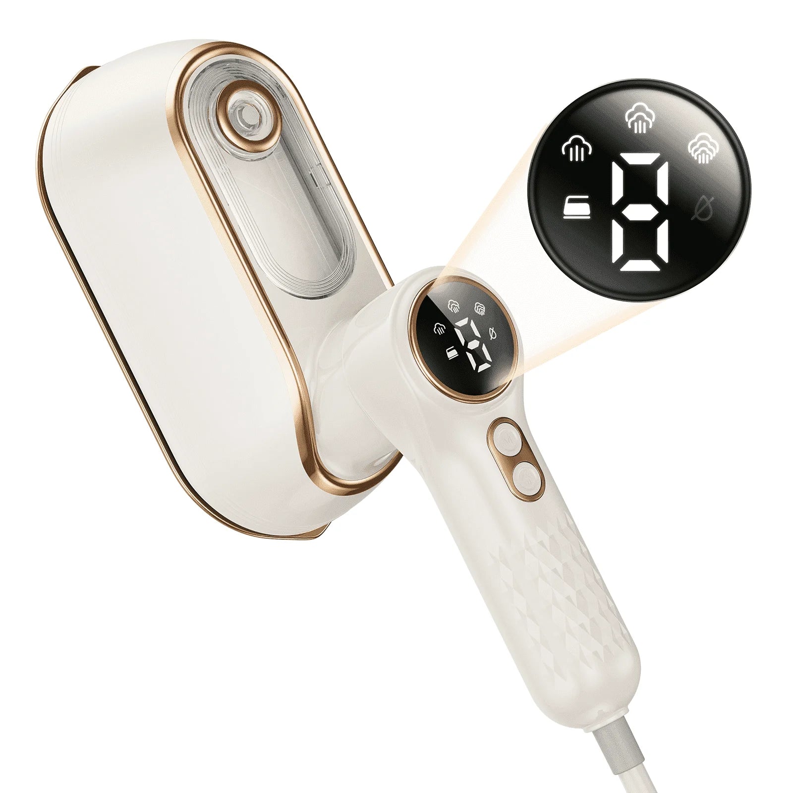 Travel Steamer Iron for Clothes, 1200W Portable Handheld Steamer Iron 4Mode with LCD Display 10S Fast Heating 180° Swivel Handle Powerful Wrinkle Remover, Garment Steamer for Home, Dorm