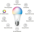 Kasa Smart Wifi Bulbs A19 9W – 16 Million Colors + Warm/Cool White, Alexa/Google