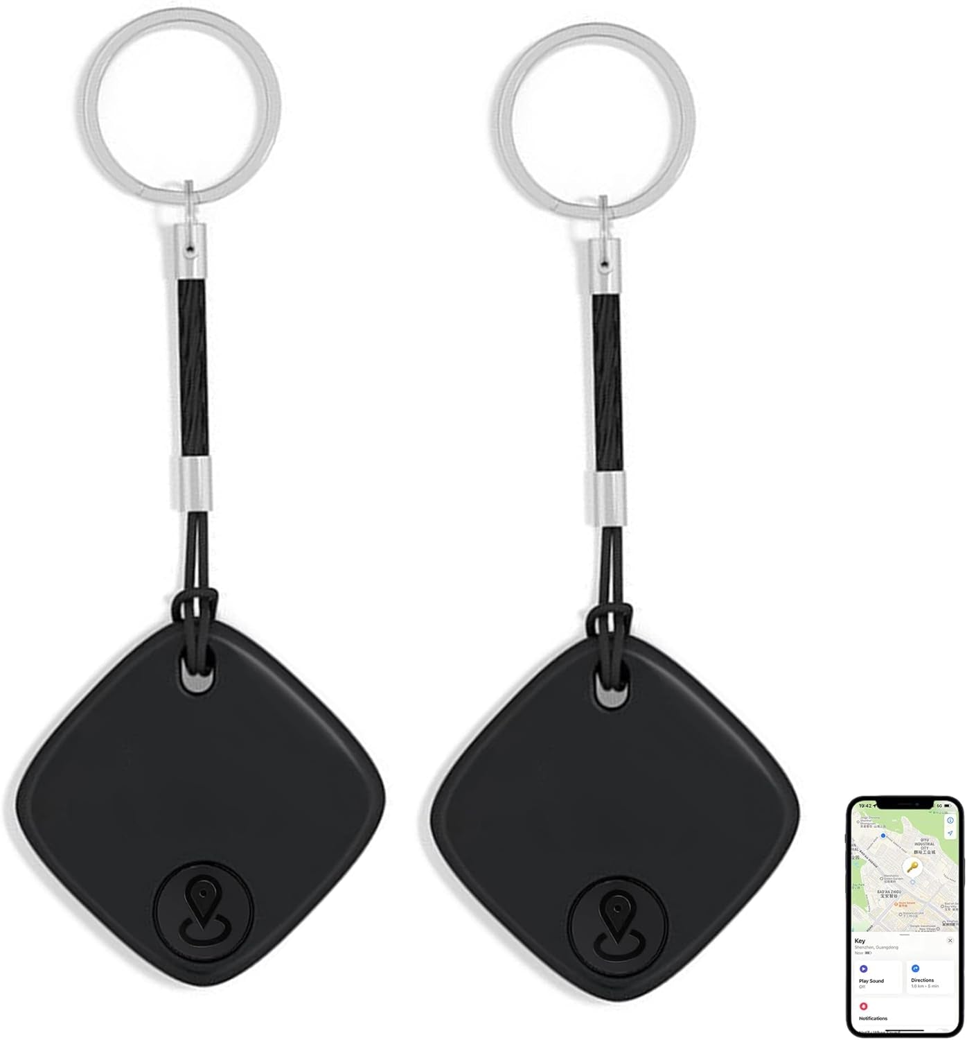 Bluetooth Tracker and Item Locator: Key Finder, Smart Tag Item Finder Works with Apple Find My(Only Ios Compatible),1 Year Replaceable Battery, Smart Tracker for Keys Bags Wallets Pet (White-3Pack)