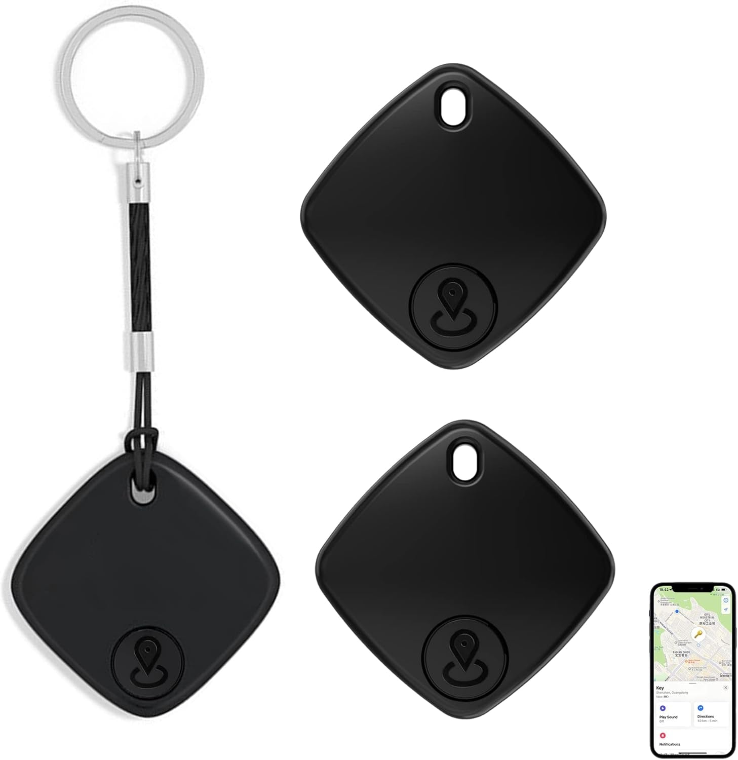 Bluetooth Tracker and Item Locator: Key Finder, Smart Tag Item Finder Works with Apple Find My(Only Ios Compatible),1 Year Replaceable Battery, Smart Tracker for Keys Bags Wallets Pet (White-3Pack)