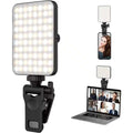 Rechargeable Selfie and Phone Light Clip with Adjustable Brightness for Makeup, Tiktok, Live Streaming Black