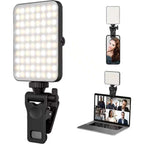 Rechargeable Selfie and Phone Light Clip with Adjustable Brightness for Makeup, Tiktok, Live Streaming Black