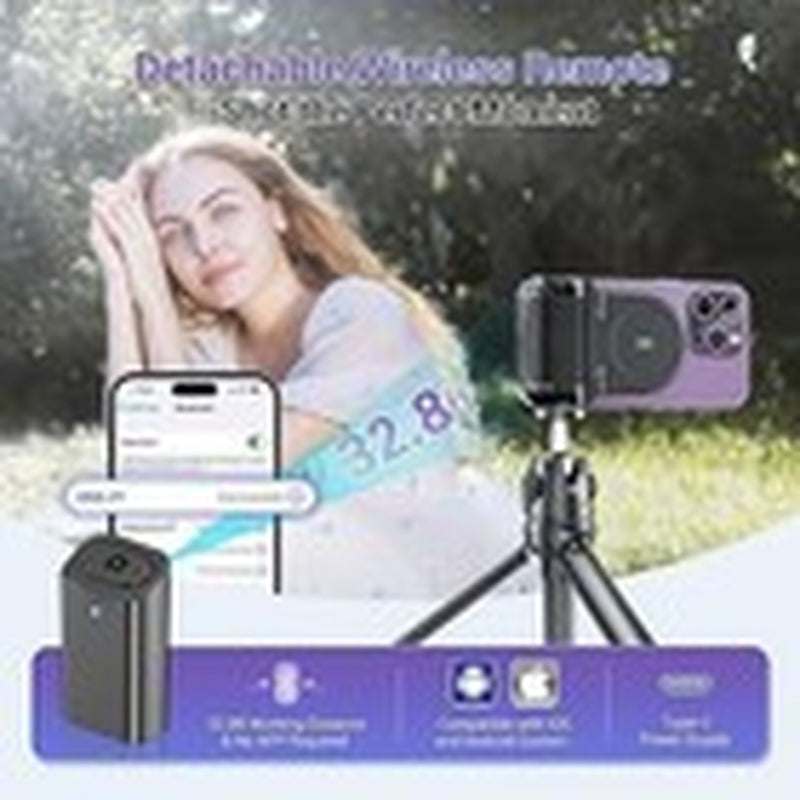 Black Magnetic Phone Camera Grip Handle with Wireless Shutter Remote and Magsafe compatibility