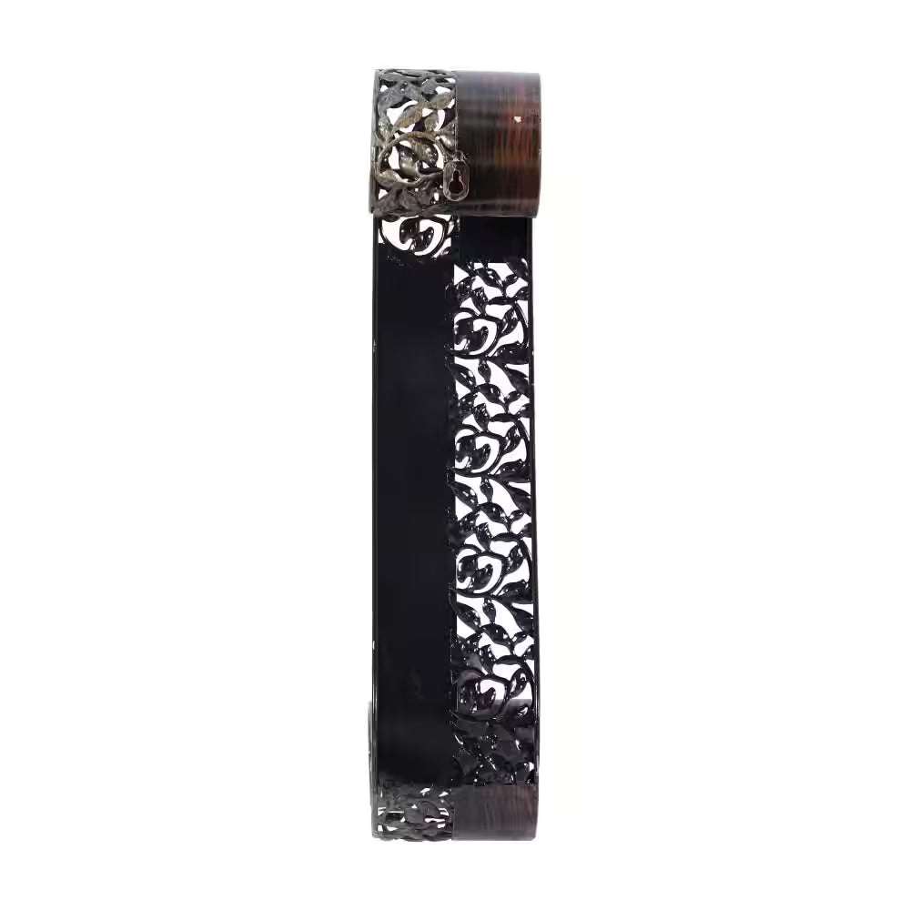 Brown Metal Leaf Wall Sconce with Scroll Designs (2- Pack)