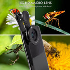 2 in 1 professional phone camera lens kit clip on for iPhone and Samsung smartphone with wide angle and macro lenses