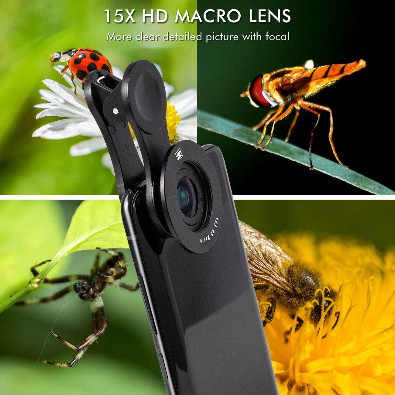2 in 1 Professional Phone Camera Lens Kit Clip on for Iphone SAMSUNG Smartphone