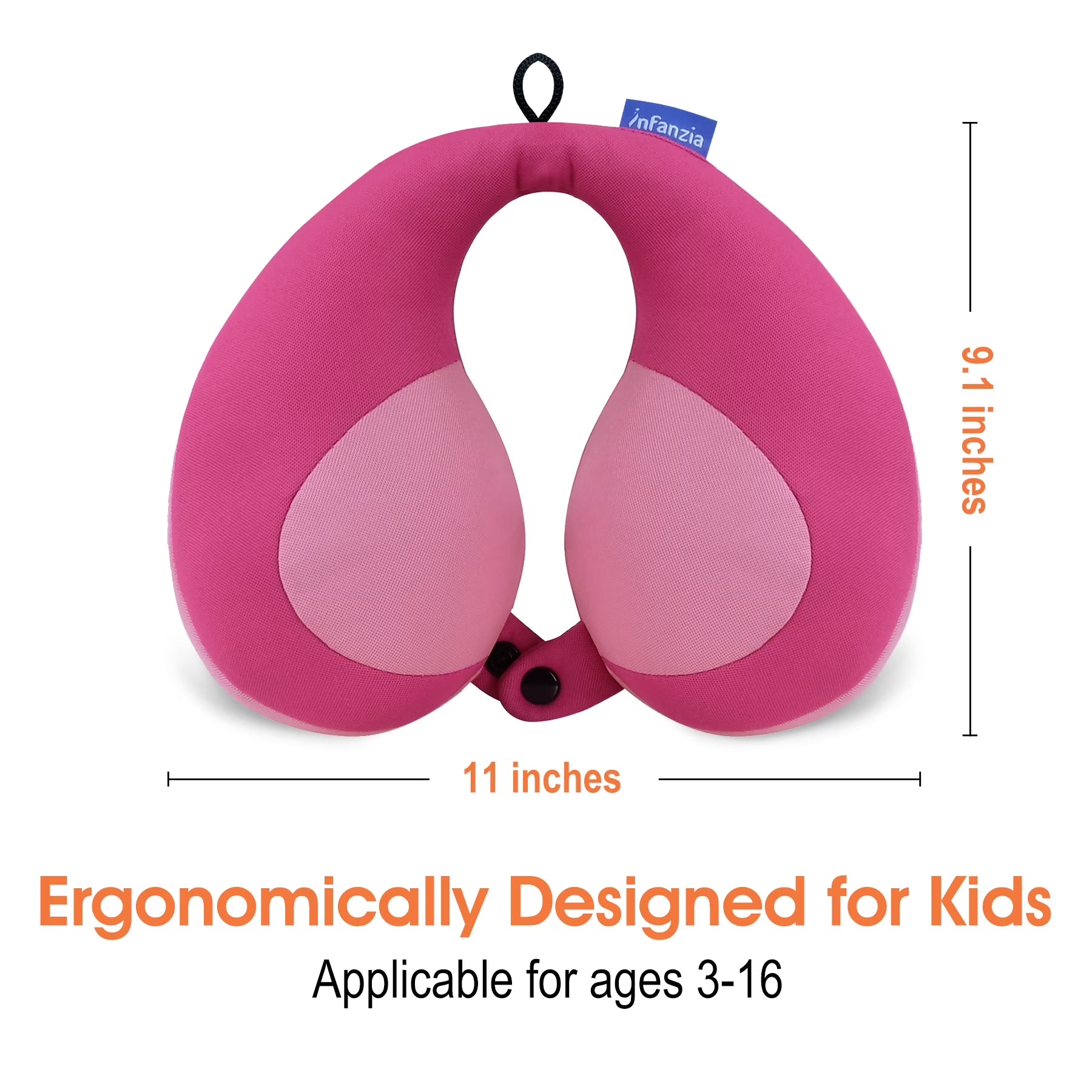 NFANZIA Chin Supporting Travel Neck Pillow for Kids, Prevent Head from Falling Forward, Comfortably Supports Head, Neck and Chin, Pink