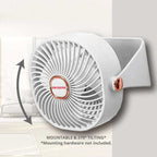 4" white USB-C rechargeable mini desk fan with 3 speeds and 270-degree rotation