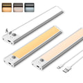 under Cabinet Lights, USB Rechargeable Closet Lights with Motion Sensor, Wireless under Counter Lights with Stick-On Magnetic for Kitchen Hallway
