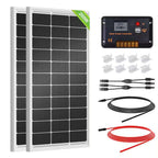 Power Your Adventures: 200W 12V/24V Solar Panel Kit with Monocrystalline Panels and 30A Charge Controller