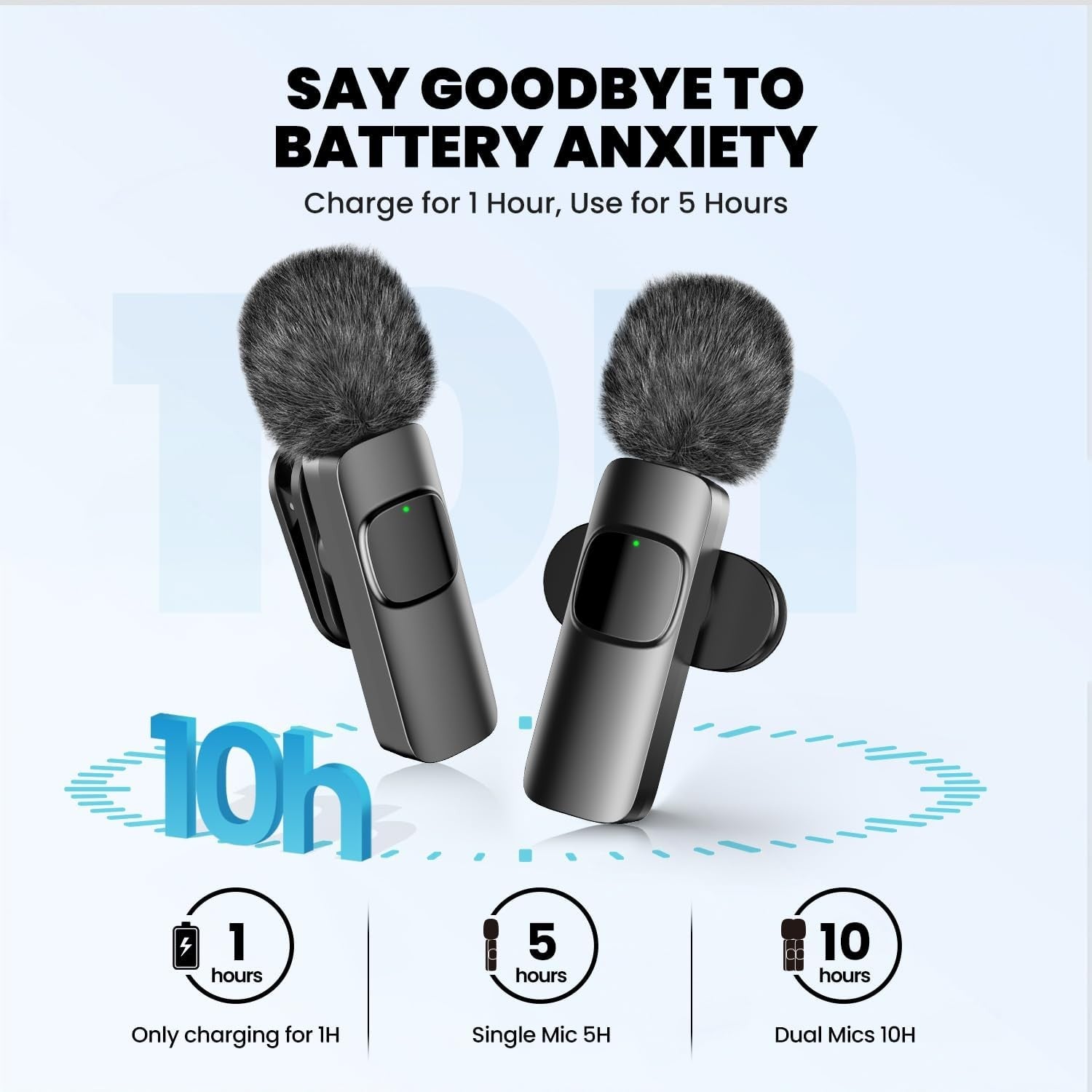 Wireless Lavalier Microphone with Magnetic Clip, Mini Mic for Iphone...