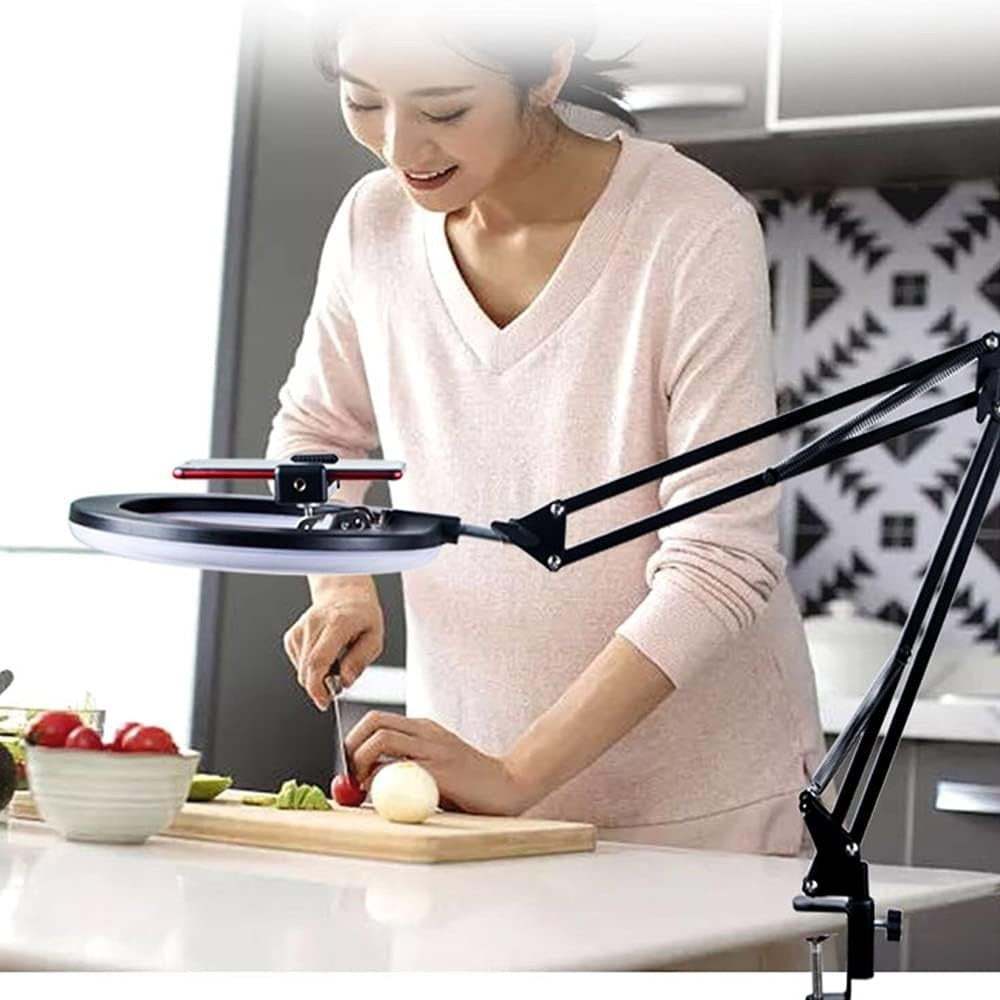 Overhead Video Mount Articulating Arm Cell Phone Holder Webcam Stand Lazy Desk