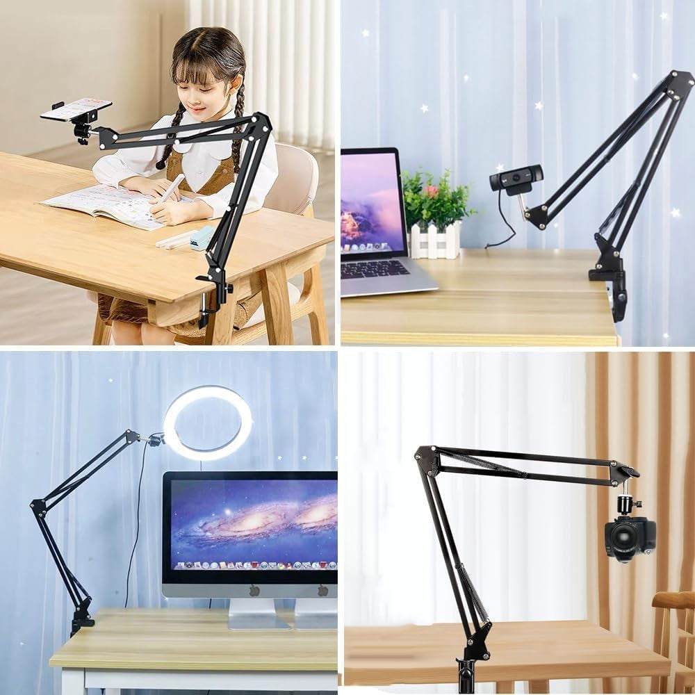 Overhead Video Mount Articulating Arm Cell Phone Holder Webcam Stand Lazy Desk