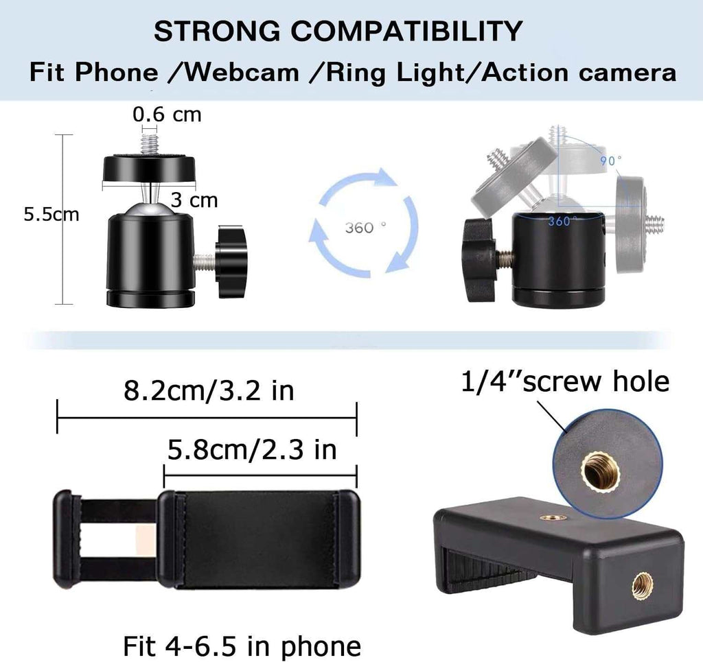 Overhead Video Mount Articulating Arm Cell Phone Holder Webcam Stand Lazy Desk