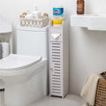 Toilet Paper Holder Stand,Small Bathroom Storage Cabinet for Toilet Paper Storage, Toilet Paper Stand Waterproof for Small Spaces,White by