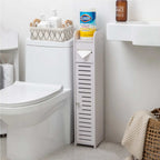Toilet Paper Holder Stand,Small Bathroom Storage Cabinet for Toilet Paper Storage, Toilet Paper Stand Waterproof for Small Spaces,White by