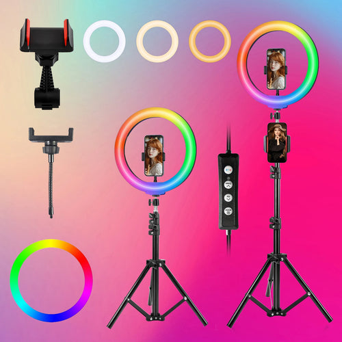 12" Dimmable LED Selfie Ring Light Kit with 110Cm Tripod and Phone Holders - Perfect for Weddings, Parties, Photography