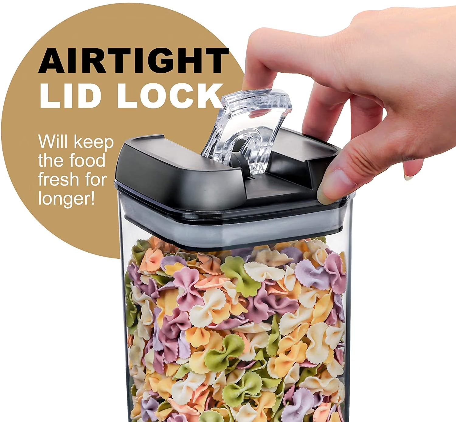 Airtight Food Storage Containers with Lids, 7 PCS BPA Free Kitchen Plastic Storage Containers for Dry Food,Flour and Sugar, for Pantry Organization and Storage