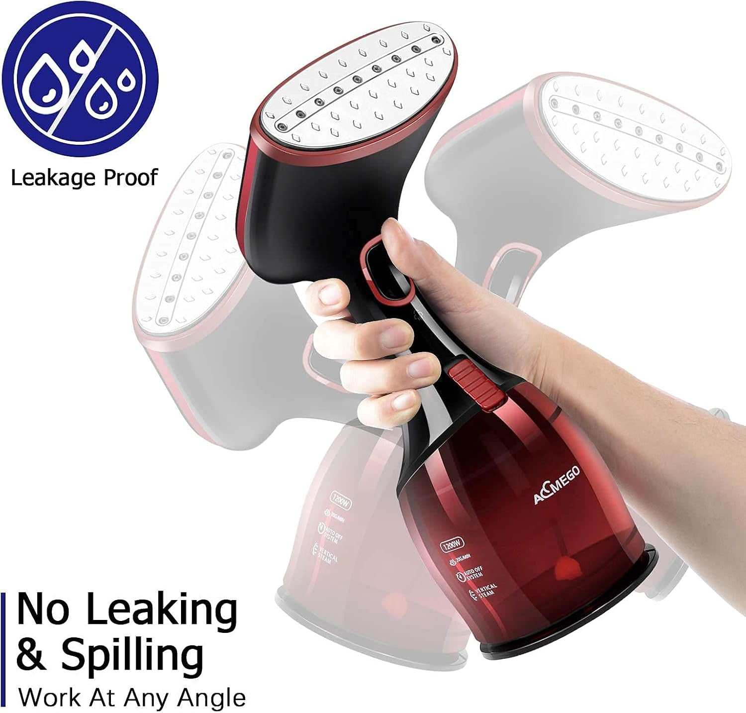 Handheld Clothes Steamer | 2-In-1 Fabric Wrinkle Remover - Travel & Portable Garment Steamer, 300Ml Water Tank, 30S Heat-Up, 15 Mins Continuous Steam