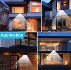 LED solar pathway lights with motion sensor and remote control mounted outdoors