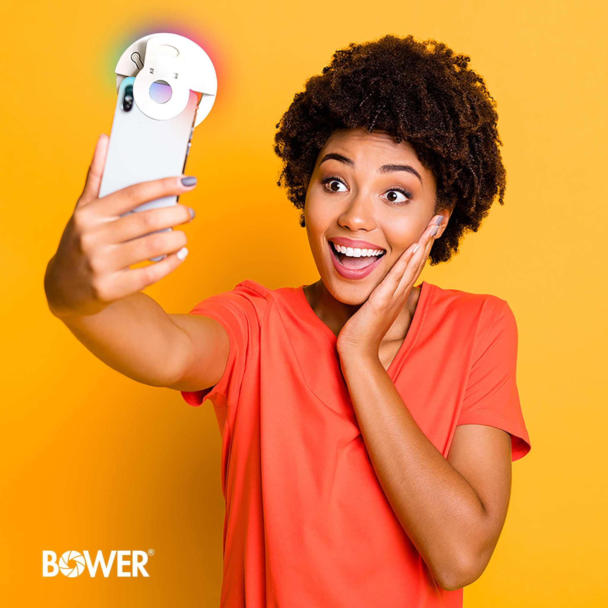 RGB Phone Clip LED Light for Selfies, Makeup Apply, and More; White
