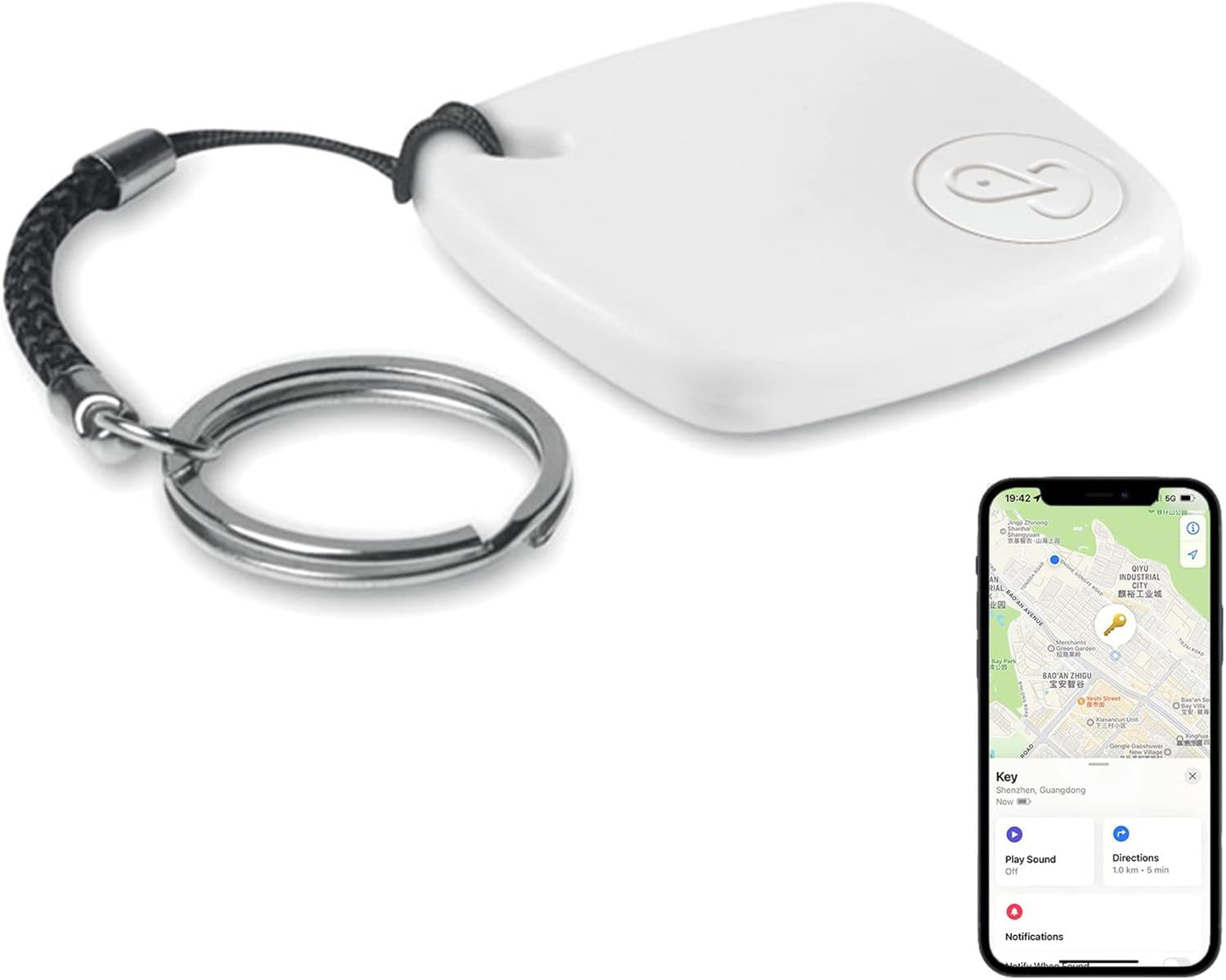 Bluetooth Tracker and Item Locator: Key Finder, Smart Tag Item Finder Works with Apple Find My(Only Ios Compatible),1 Year Replaceable Battery, Smart Tracker for Keys Bags Wallets Pet (White-3Pack)