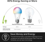 Kasa Smart Wifi Bulbs A19 9W – 16 Million Colors + Warm/Cool White, Alexa/Google