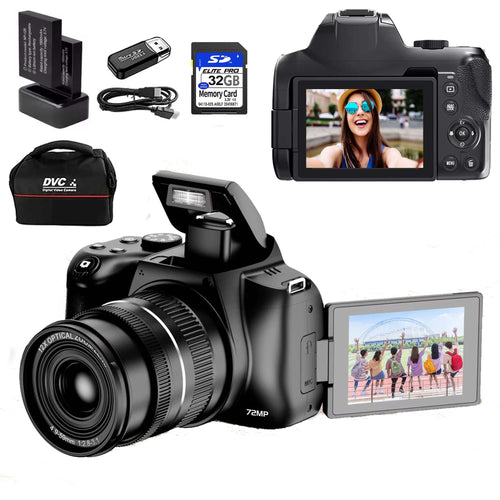12X Optical Zoom Cameras for Photography Auto Focus 4K 72MP Digital Video Vlog Camera Wifi Livestream Camcorder 270°Flip Screen