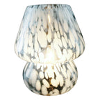 8" Blue Tortoise Glass Battery-Powered Mushroom Table Lamp