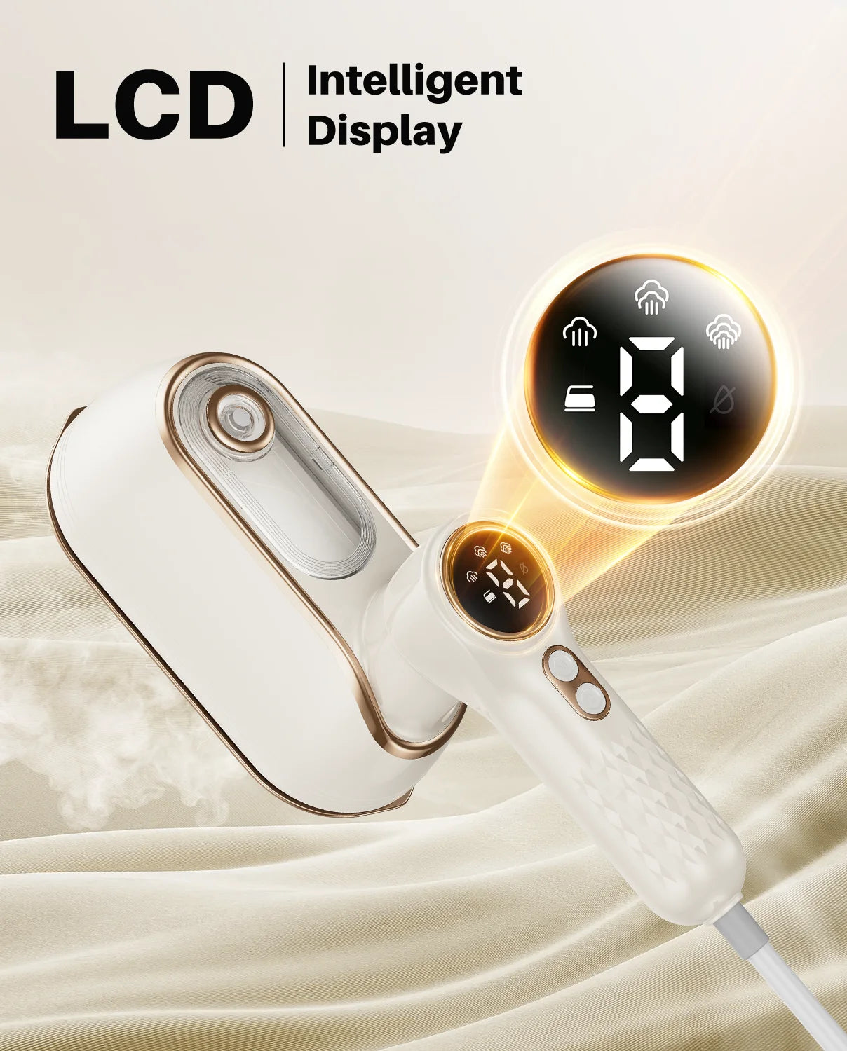 Travel Steamer Iron for Clothes, 1200W Portable Handheld Steamer Iron 4Mode with LCD Display 10S Fast Heating 180° Swivel Handle Powerful Wrinkle Remover, Garment Steamer for Home, Dorm