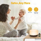 500Ml Essential Oil Diffuser with 6*10Ml Essential Oils Set, Black Woodgrain Aroma Air Humidifier with Remote Control for Bedroom Home Office, Waterless Auto Shut-Off