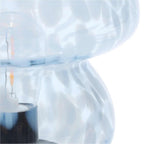 8" Blue Tortoise Glass Battery-Powered Mushroom Table Lamp
