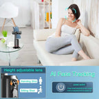 Trípode De Seguimiento Facial Automático, Soporte De Teléfono Con Seguimiento Automático Giratorio De 360° AI Smarts, No Se Requiere Aplicación, Soporte De Cámara Con Control Remoto Y Luces De Relleno RGB, Soporte De Disparo Recargable Para Grabación De Video En Vivo Tiktok