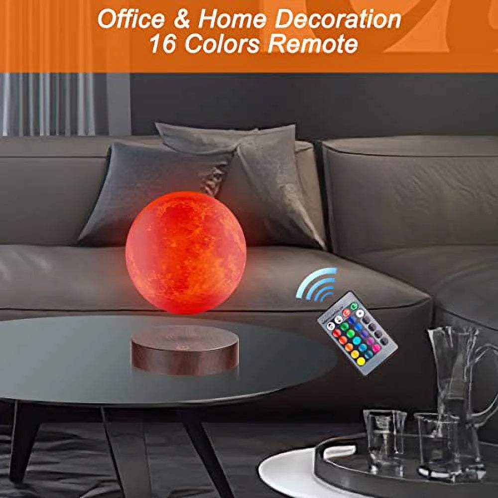 Levitating Floating Moon Lamp with 16 Colors Wireless LED Night Light , Magnetic Levitation Rotating Ball , Room and Office Decor
