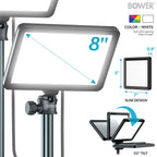 8" Creator LED RGB Light Kit 2-Pack W/ 32" Extendable Aluminum Stands , Perfect for Content Creation