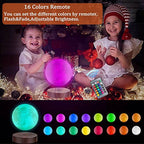 Levitating Floating Moon Lamp with 16 Colors Wireless LED Night Light , Magnetic Levitation Rotating Ball , Room and Office Decor